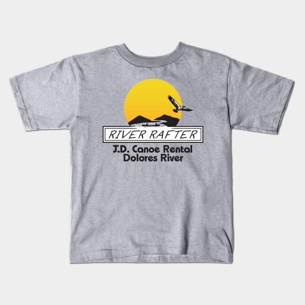 J.D. Canoe Rental Kids T-Shirt by MindsparkCreative